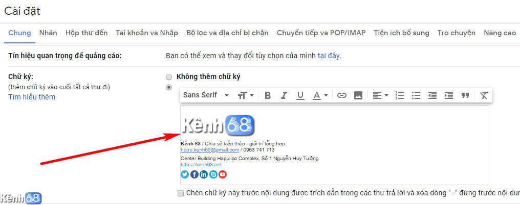 Cách tạo chữ ký Gmail chuyên nghiệp với htmlsig.com 010