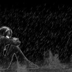 ảnh anime boy buồn thất tình dưới trời mưa