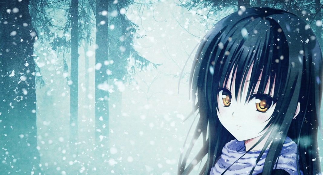 ảnh anime girl buồn khung cảnh tuyết lạnh