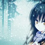 ảnh anime girl buồn khung cảnh tuyết lạnh